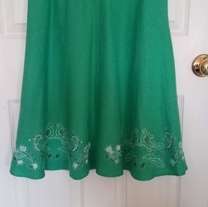 2 pc Apostrophe green skirt/backless top set